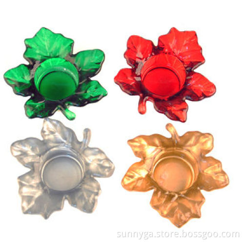 Colored Christmas Tree Leaves Candle Holders, Various Colors Available, ASTM Mark